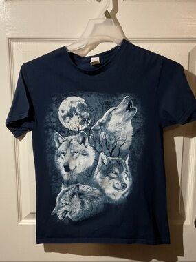Navy Blue Wolf Pack Graphic Tee